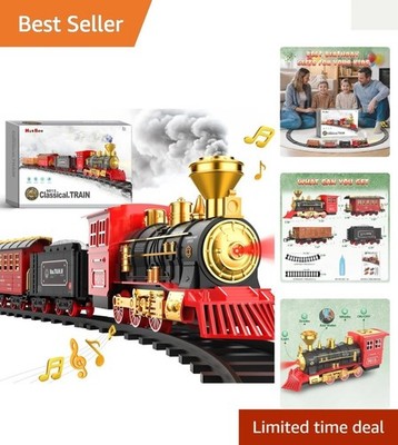 Delightful Train Set with Realistic Sounds & Lights - Perfect Christmas Gift!