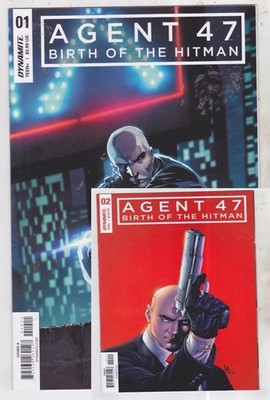 Agent 47 Birth of the Hitman #1 & 2 Rare Dynamite Comic Book Set 2017