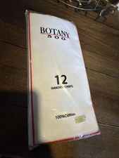 12 MENS Handkerchiefs BOTANY 500 White Cotton Men Unisex Women's Dozen Hankies
