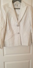 Precis Petite Women's Blazer Jacket Size 12, White , Linen Blend
