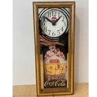 Vintage 1994 Coca-Cola Circus Mirror Clock Wood Frame Wall Decor 13x5.25