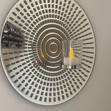 Partylite Santorini Sconce by Jonathan Adler Round Mirror Candle Holder Glam MCM