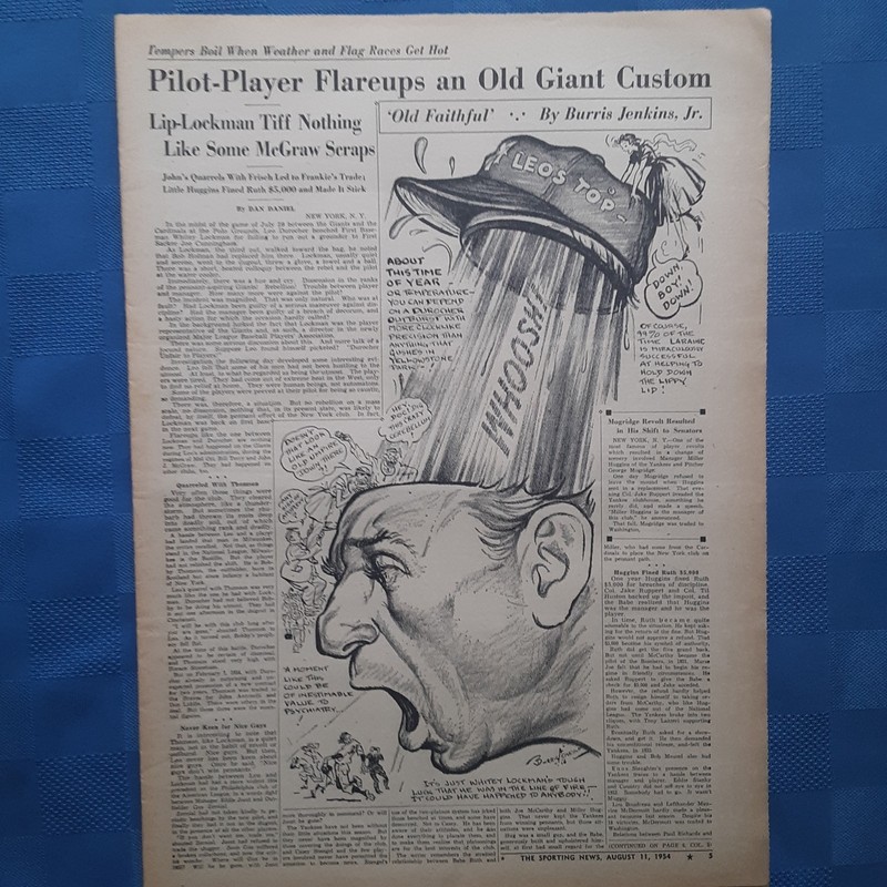 Leo Durocher Blows His Top 1954 MLB Original by Burris Jenkins New York Giants  