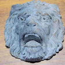 Antique Architectural Salvage French Lion Face Stone Terracotta Cast Rare