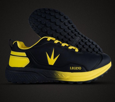 Sports Cricket Gripper Shoes Black & Yellow EVA Midsole Non-Slip (Sizes 6 11)