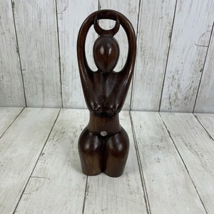 Hand-Carved Wooden Goddess Totem Figurine w/ Rose Quartz - The Witches Moon