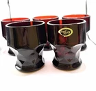 VTG MCM 1950's Anchor Hocking Georgian Ruby Red 6 oz Flat Tumblers Set of 5
