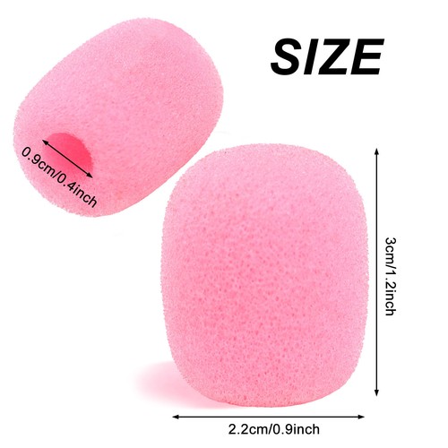 50 Pack Lapel Headset Microphone Windscreen, Pink Microphone Sponge Foam Cover M - Zdjęcie 6 z 8