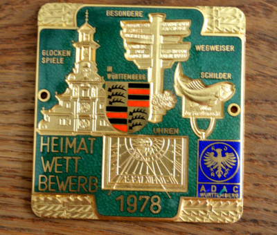 8 . )) - ADAC EMAIL PLAKETTE WÜRTTEMBERG - HEIMATWETTBEWERB 1978