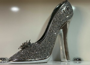 bling silver heels