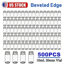 100/300/500pcs 10ml Empty Sample Vials 20mm Crimp Top Headspace Lab Glass Bottle