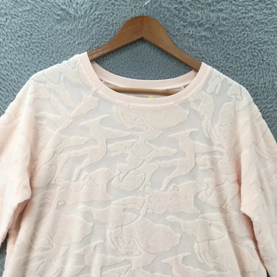 Xersion Fleece Knit Sweater Womens M Pink Camo Long Sleeve Pullover Crew Neck - Image 2 of 4