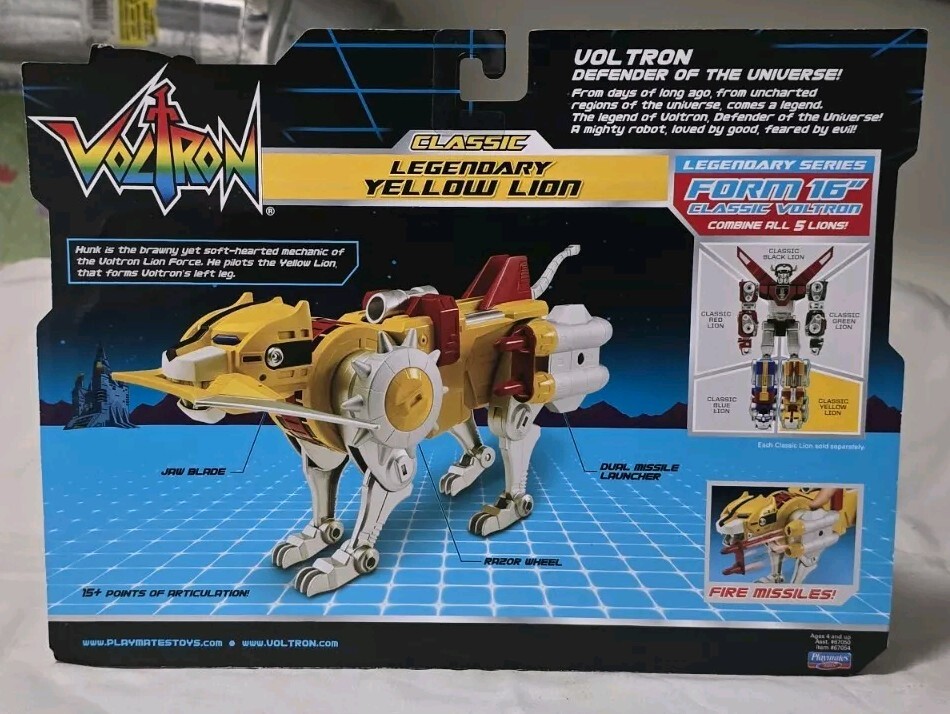 Playmates Voltron Classic Legendary Yellow Lion 1984 Action Figure