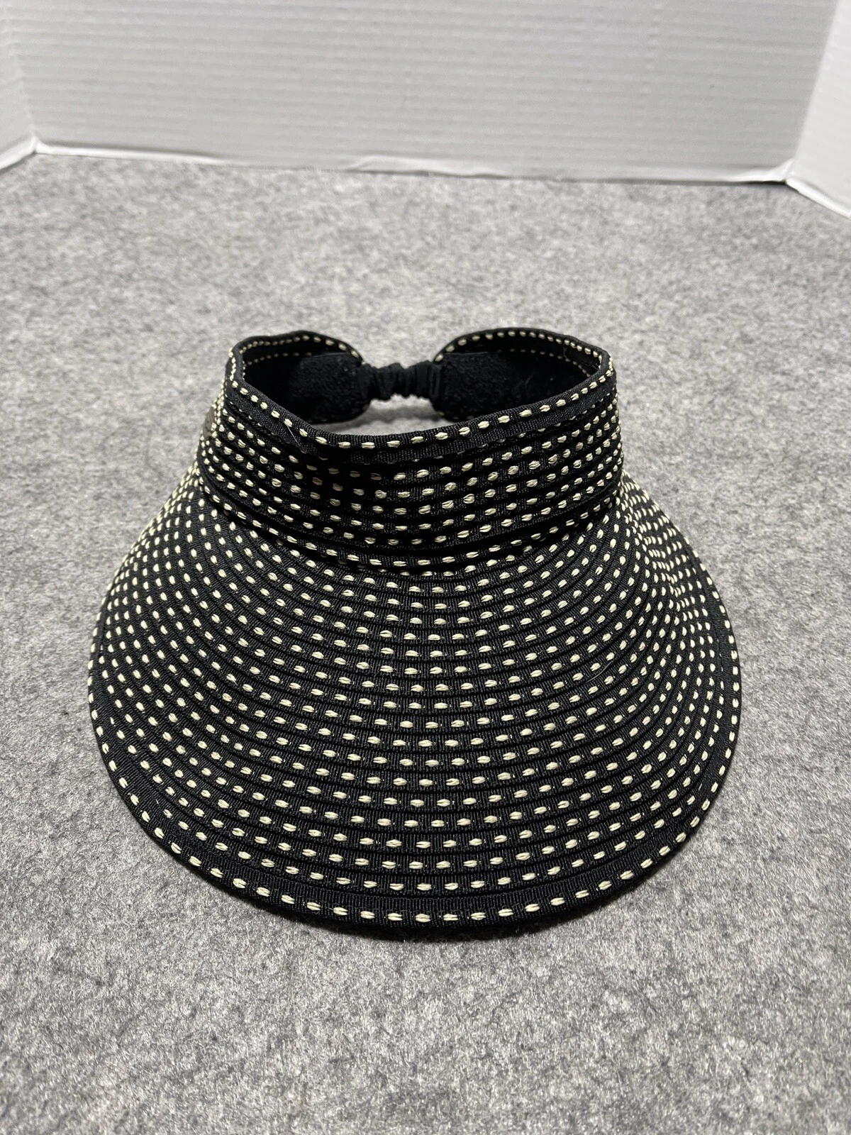 Women's Sun n Sand Visor CLEANED Hat Cap Medium Black