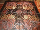Vintage Oriental Silk Brocade Taj Mahal Piano Shawl Scarf Tablecloth 32"