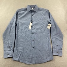 Bar lll Shirt Mens Small Blue Button Up Slim Fit Stretch Comfort Casual