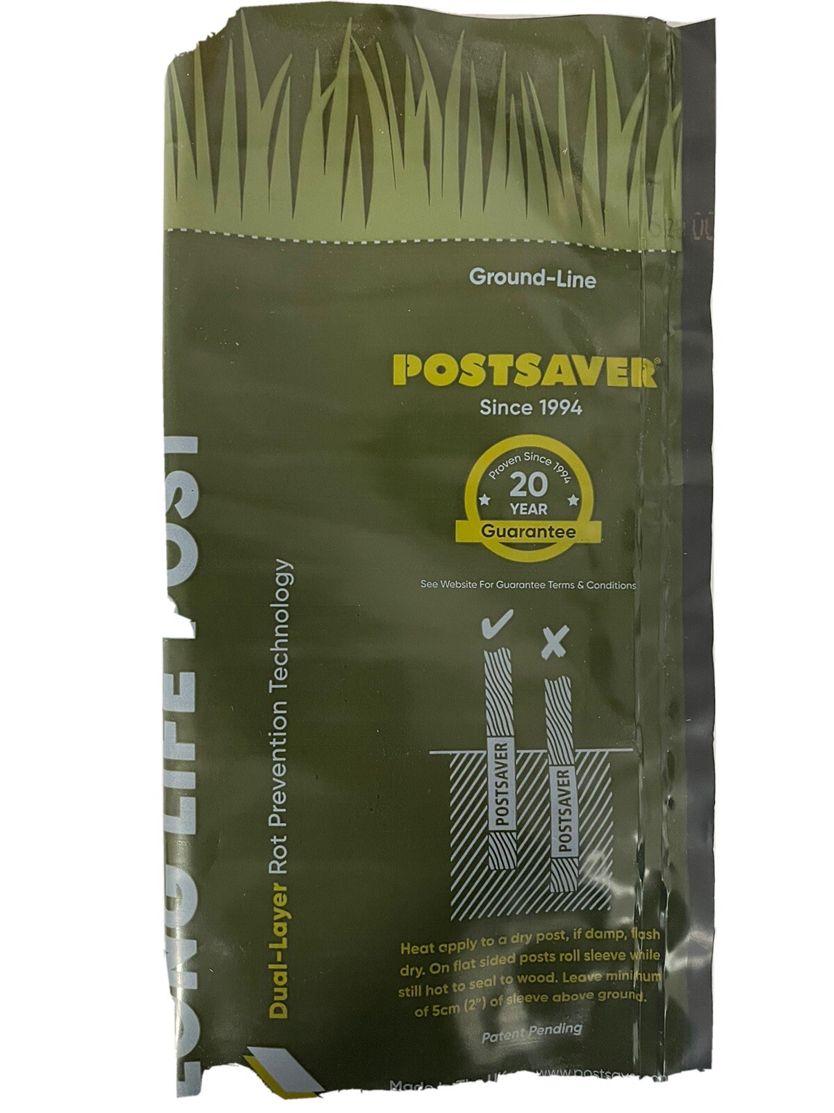 Postsaver Fence Post Rot Protection Sleeves for 3x3" Round Posts SKU02
