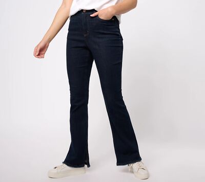 Denim & Co. Canyon Retreat Flare Inseam Jeans Dark Wash 14 New