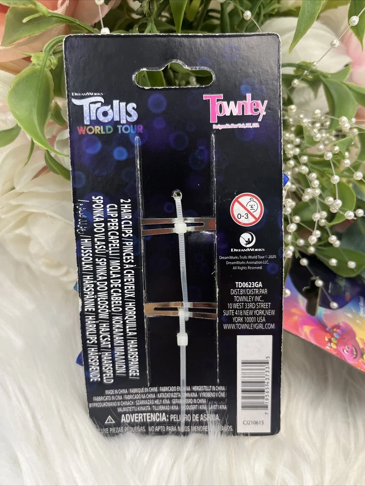 Trolls World Tour Girls Hair Clips And Head Band Set Pink Blue Purple Barrette - Image 4 of 4