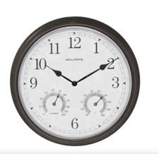 UPC 072397009140 product image for AcuRite Analog Clock Thermometer Hygrometer Oil-Rubbed Bronze 13 in. Dia | upcitemdb.com