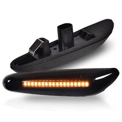 Sequential Smoked LED Side Marker Lights For BMW E60 E61 E82 E88 E90 E91 E92 E93