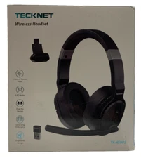 Tecknet Wireless Headset Mano & Stereo Mode Dual Mic Ergonomic Design Headphone