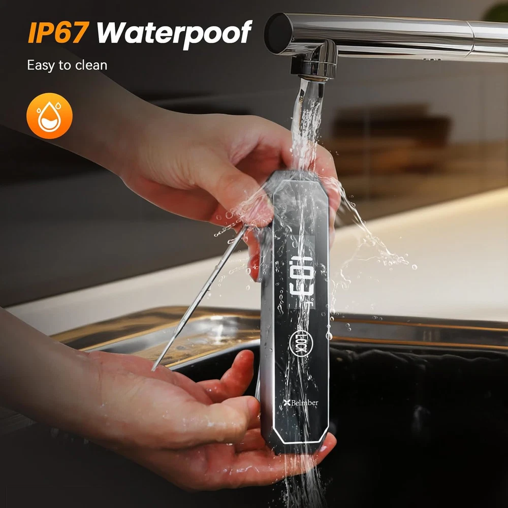 Meat Thermometer Digital, 0.5 Sec Instant Read Thermometer with High Display for