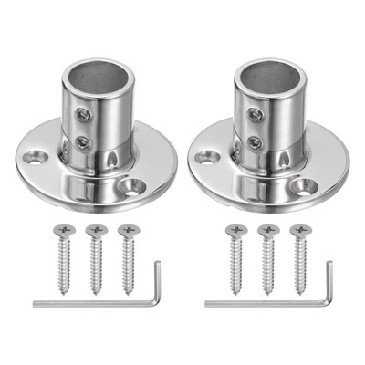 2pcs Boat Hand Rail Fittings 90 Degree 7/8'' Round Rail Base 316 Stainless Steel