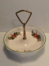 Pfaltzgraff Christmas Heritage HANDLED TIDBIT BOWL DISH Relishes Candy Olives