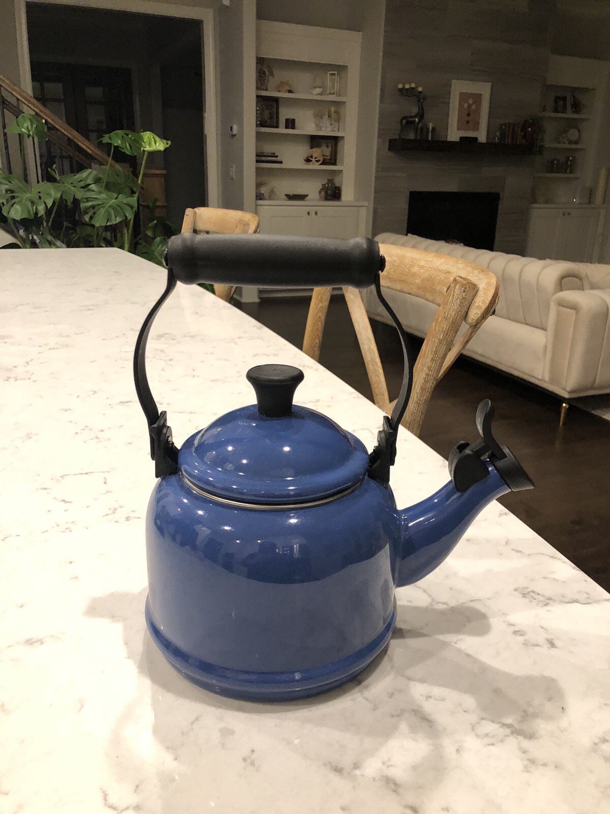 Le Creuset Dark Cobalt Blue Tea Kettle Teapot eBay