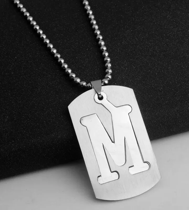 Stainless steel initial pendant deals