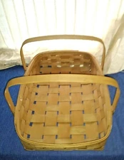 Antique Vintage Egg Gathering Casserole Pie Carrier PRIMITIVE BASKET ❤️ ts17j