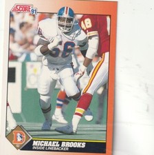 FREE SHIPPING-MINT-1991 Score Michael Brooks #421 BRONCOS