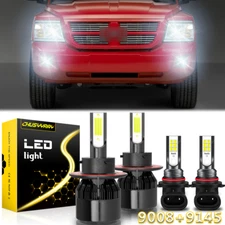 For Dodge Dakota 2005-2009 6000K LED Headlight Hi/Lo+Fog Light 4 Bulbs Combo kit