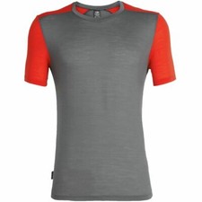 Icebreaker Merino Cool Lite Sphere SS Crew Shirt M Timberwolf / Chili Red
