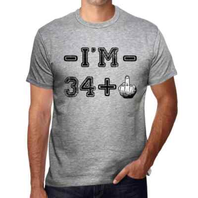 ULTRABASIC Herren T-Shirt 35 Jahre Ich bin 34 + Ein Major 35 Years I'm 34 + A