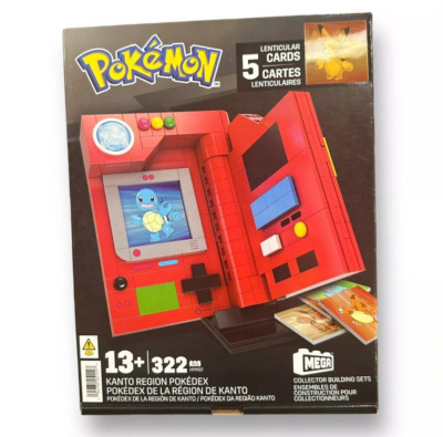 Nintendo POKEMON Mattel MEGA Collector Build Set KANTO Region POKEDEX 5 Cards