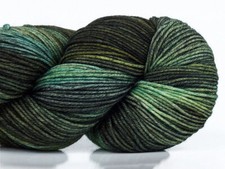 2-Skein Lot Hand Dyed Sock Merino Yarn 2x100g/330m Green Shades