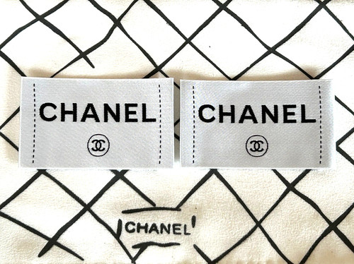 Chanel Clothing Label Tag Sewing Replacement 2.75"X1.75"   7x4,2cm New (Two 2)