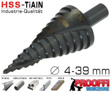 Stufenbohrer Spiral Schäl Bohrer Konus Metall Fräser HSS TiALN  Ø 4 - 39mm C9270