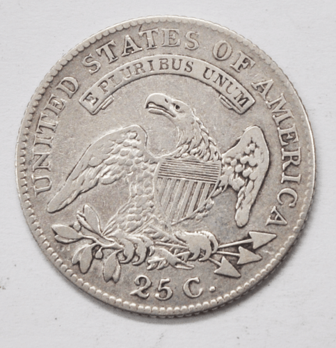 1818 25c Capped Bust Silver Quarter Dollar Fine Philadelphia - Picture 4 of 6