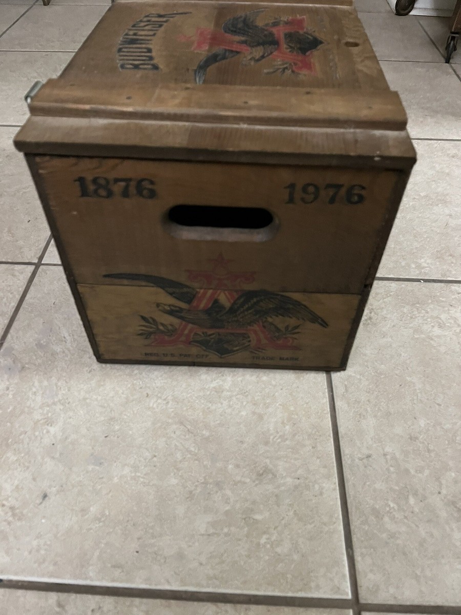 Vintage Budweiser Wooden Crate Box Centennial 1876-1976 Anheuser
