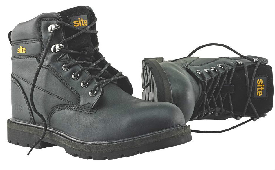 Site Rock Safety Boots Black - Padded Collar and Tongue - PURCHASE