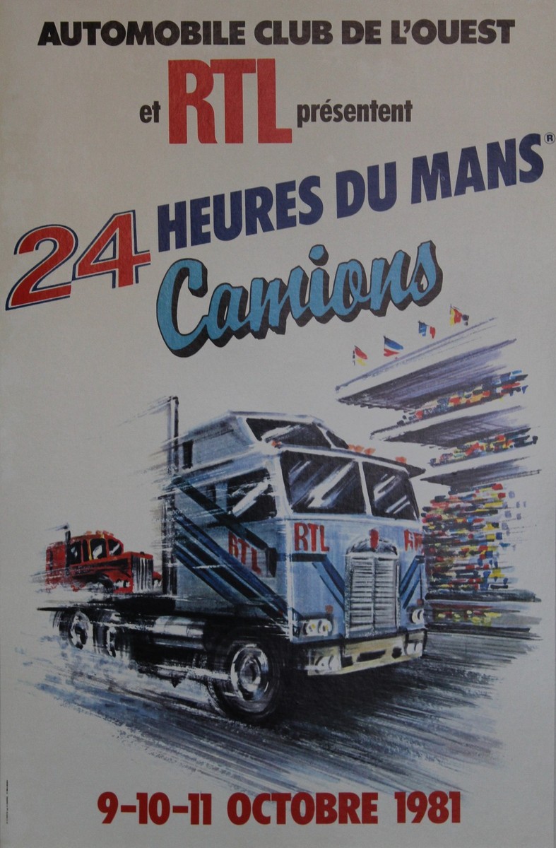 Affiche Originale - 24 Heures Du Mans Camions 1981 - Poster 2
