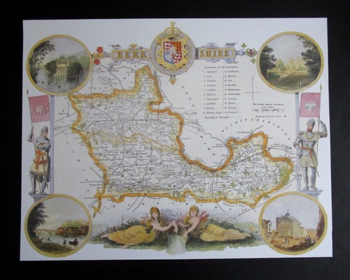 HIGH QUALITY REPRODUCTION OF AN 1830 THOMAS MOULE COUNTY MAP OF BERKSHIRE - Picture 3 of 3