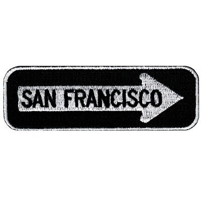 SAN FRANCISCO ONE-WAY SIGN EMBROIDERED IRON-ON PATCH emblem CALIFORNIA SOUVENIR
