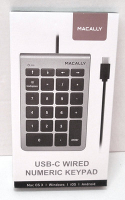 New/Sealed  Macally Numeric USB-C Keypad  22-Key Number Pad,  Mac, iPad, PC