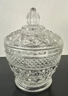 Vintage Anchor Hocking Wexford Footed Sugar Bowl with Lid Candy Dish Glass Decor