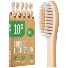 Gentle Bamboo Toothbrushes for Sensitive Gums - 10 Pack with Eco-Friendly Design