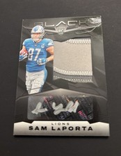 2023 PANINI BLACK Sam LaPorta ( LIONS ) AUTOGRAPH AUTO RC PATCH Card / 199